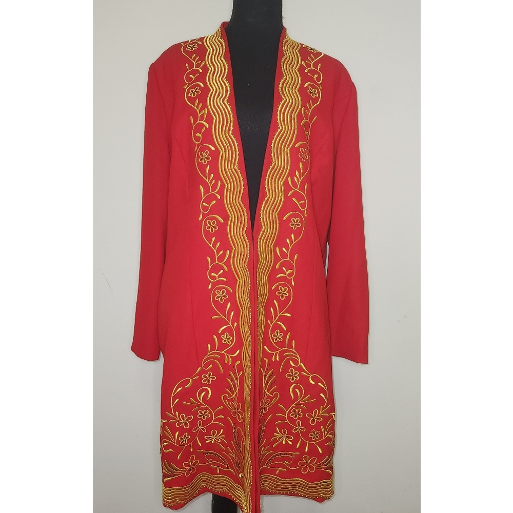 Moshita Couture long sequin blazer sz 16